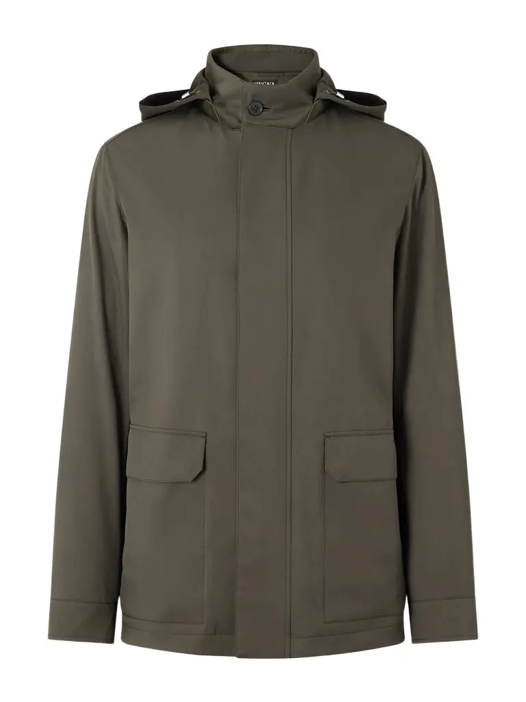 Zegna Hooded Twill Coat - Men