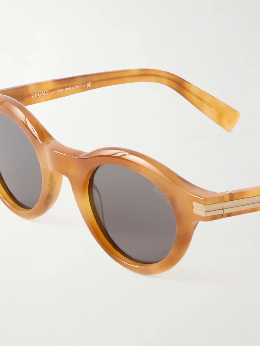 Zegna Round-Frame Tortoiseshell Acetate Sunglasses - Men | Thumbnail 3 Zegna Round-Frame Tortoiseshell Acetate Sunglasses - Men | Thumbnail 3