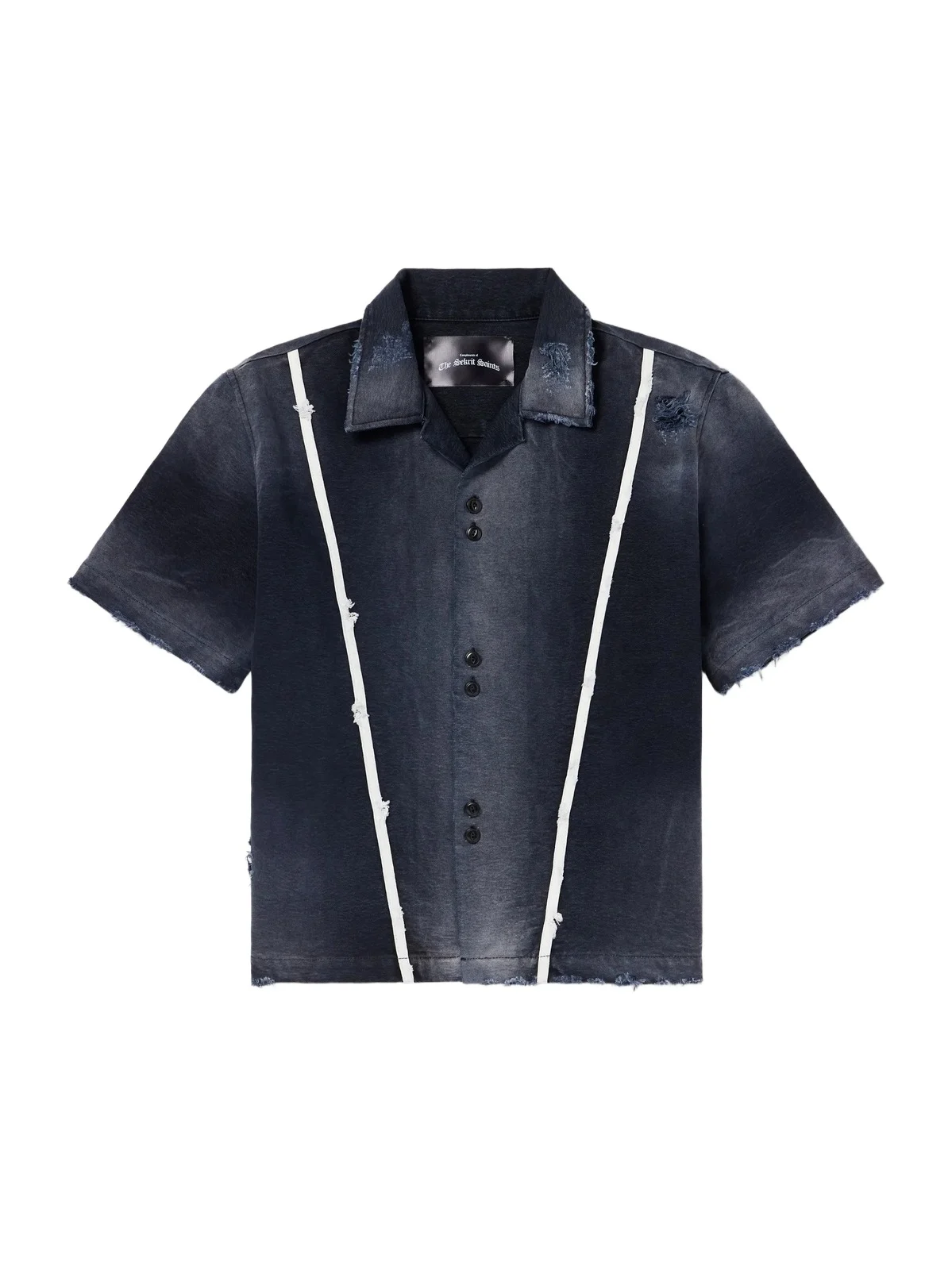 SEKRIT The 1% M.C. Logo-Detailed Distressed Denim Shirt - Men