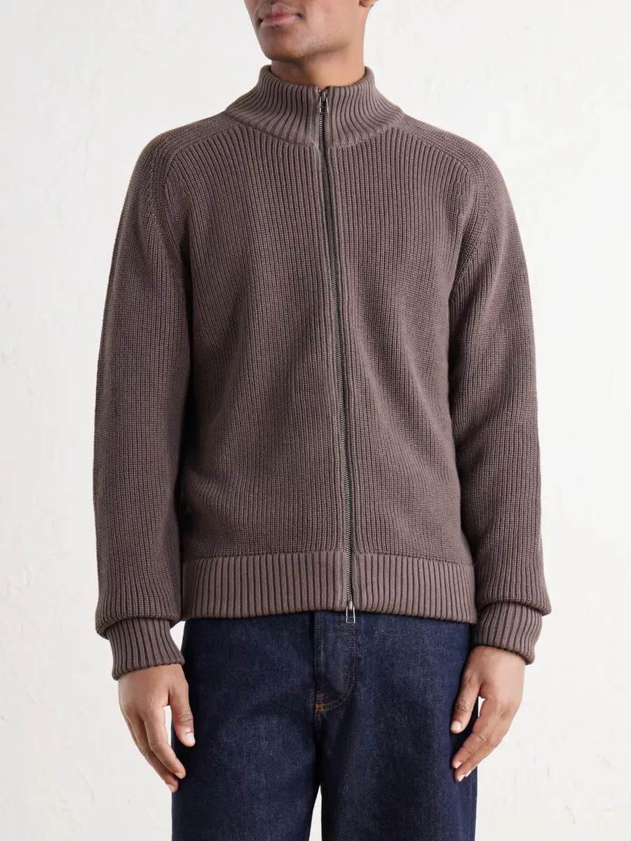 3sixteen Driver Ribbed Pima Cotton Zip-Up Cardigan - Men | Thumbnail 3