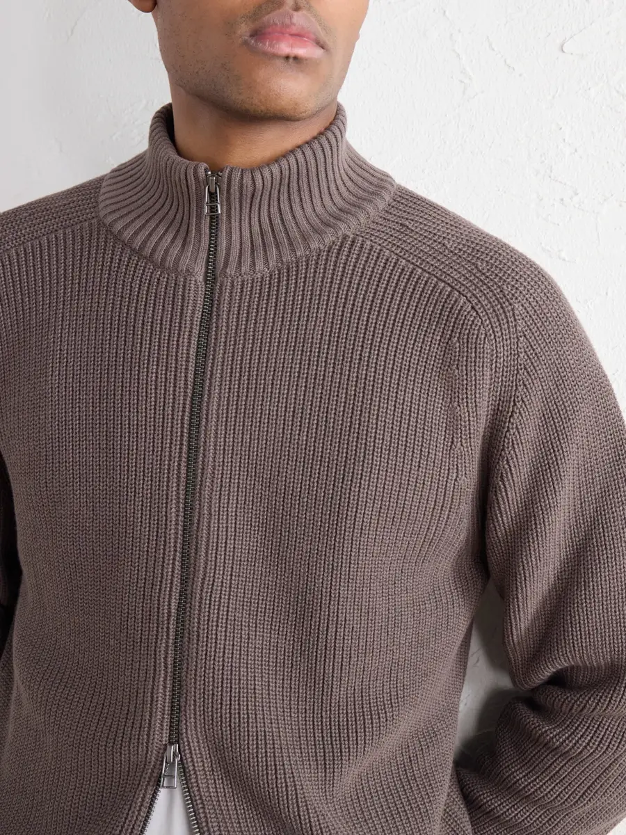 3sixteen Driver Ribbed Pima Cotton Zip-Up Cardigan - Men | Thumbnail 5