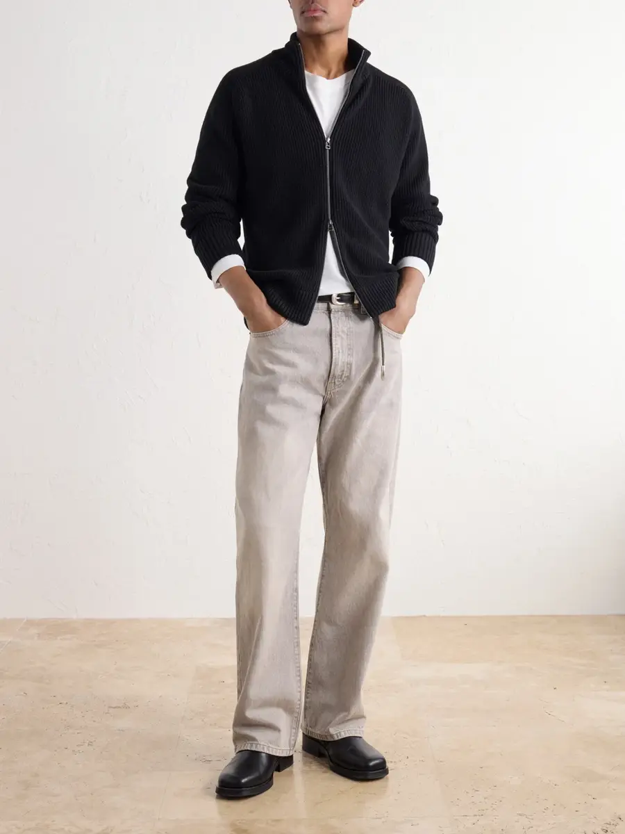 3sixteen Driver Ribbed Pima Cotton Zip-Up Cardigan - Men | Thumbnail 2