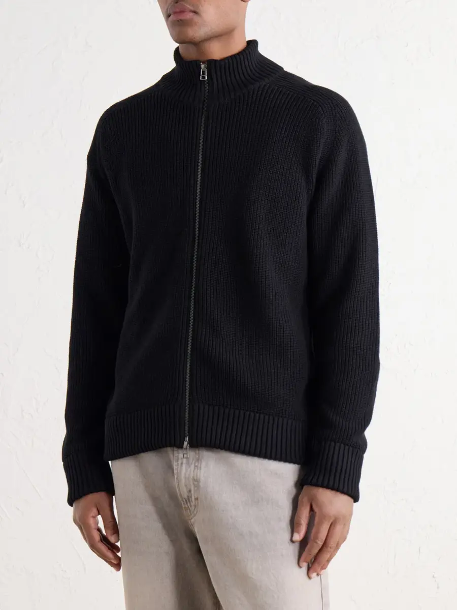 3sixteen Driver Ribbed Pima Cotton Zip-Up Cardigan - Men | Thumbnail 3