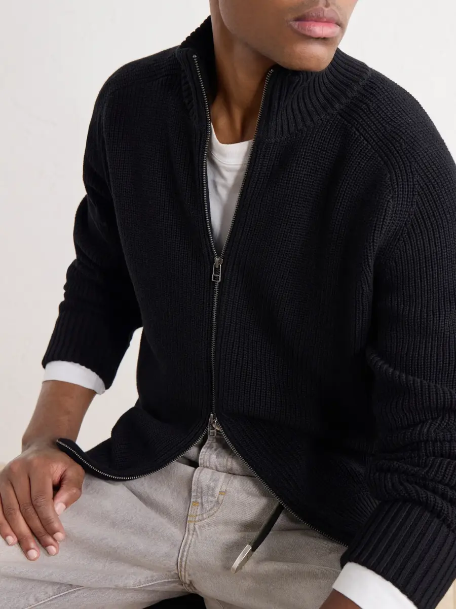 3sixteen Driver Ribbed Pima Cotton Zip-Up Cardigan - Men | Thumbnail 5