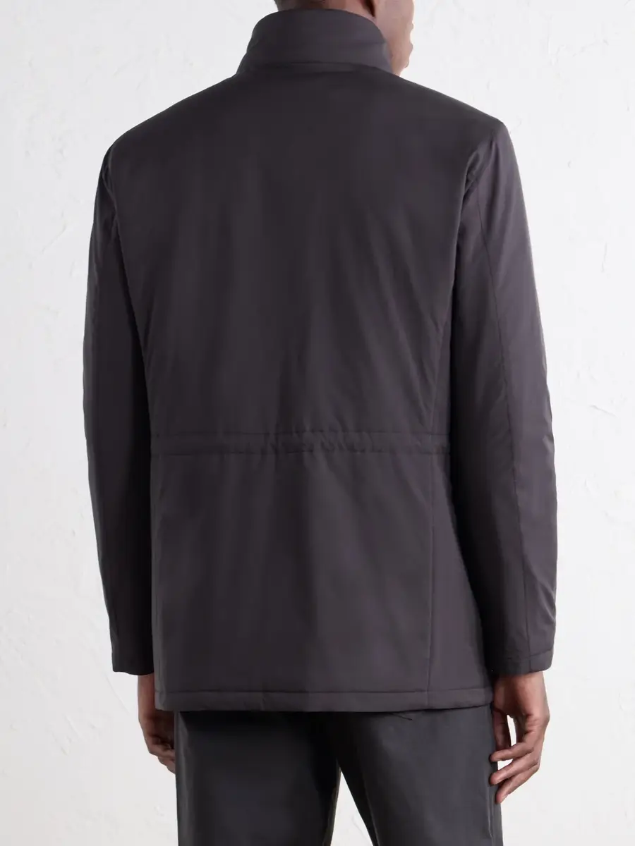 Thom Sweeney Suede and Rib-Trimmed Padded Shell Coat - Men | Thumbnail 4