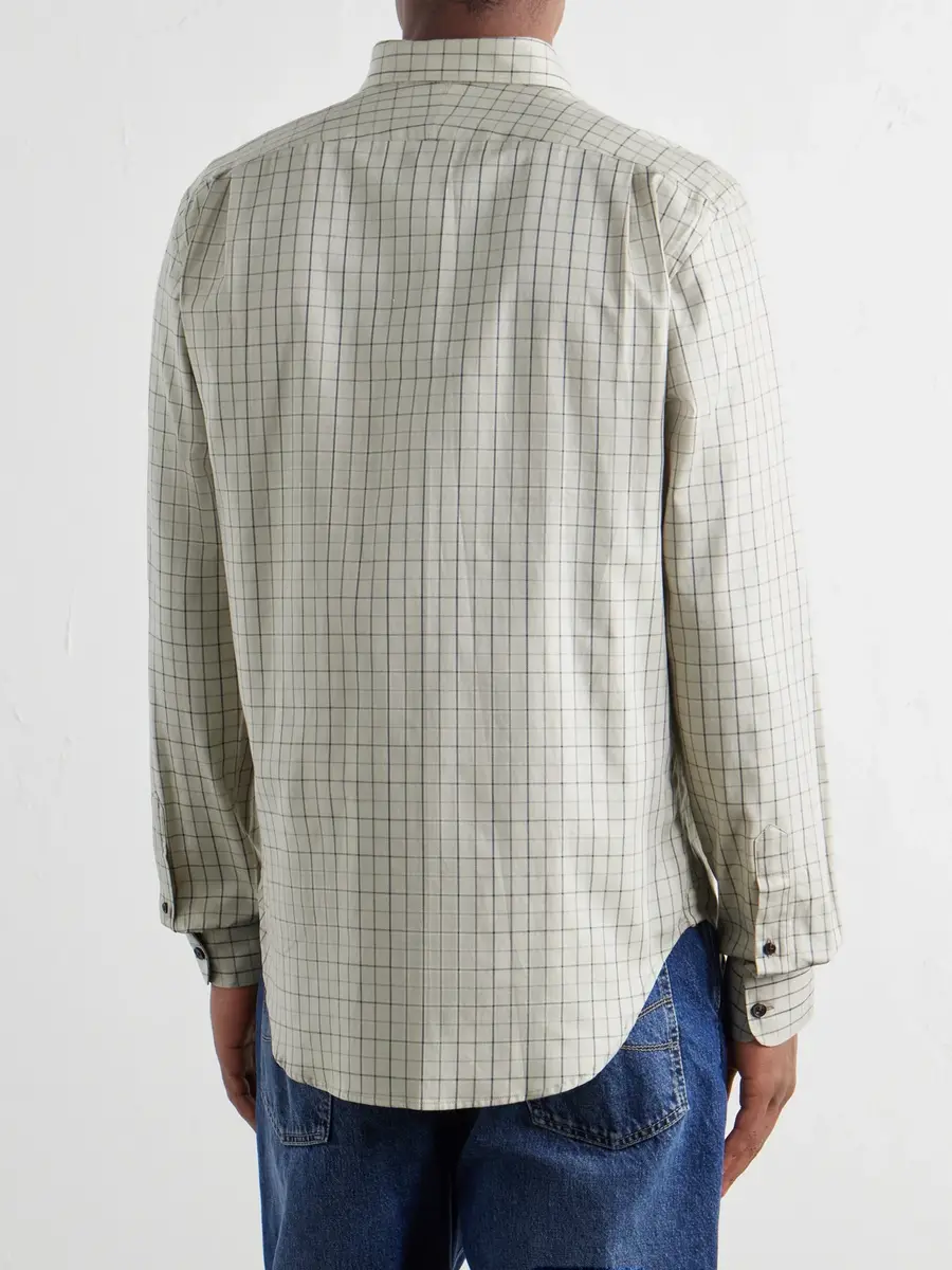 Purdey Logo-Embroidered Checked Cotton-Twill Shirt - Men | Thumbnail 4 Purdey Logo-Embroidered Checked Cotton-Twill Shirt - Men | Thumbnail 4