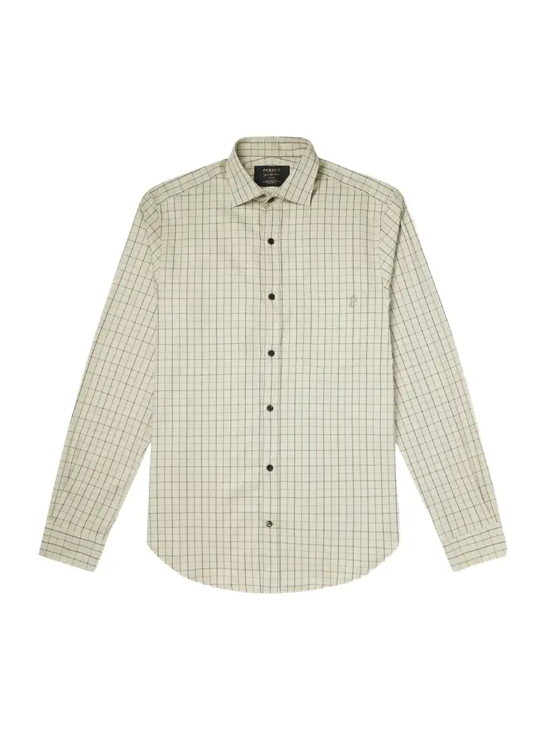 Logo-Embroidered Checked Cotton-Twill Shirt - Men Logo-Embroidered Checked Cotton-Twill Shirt - Men