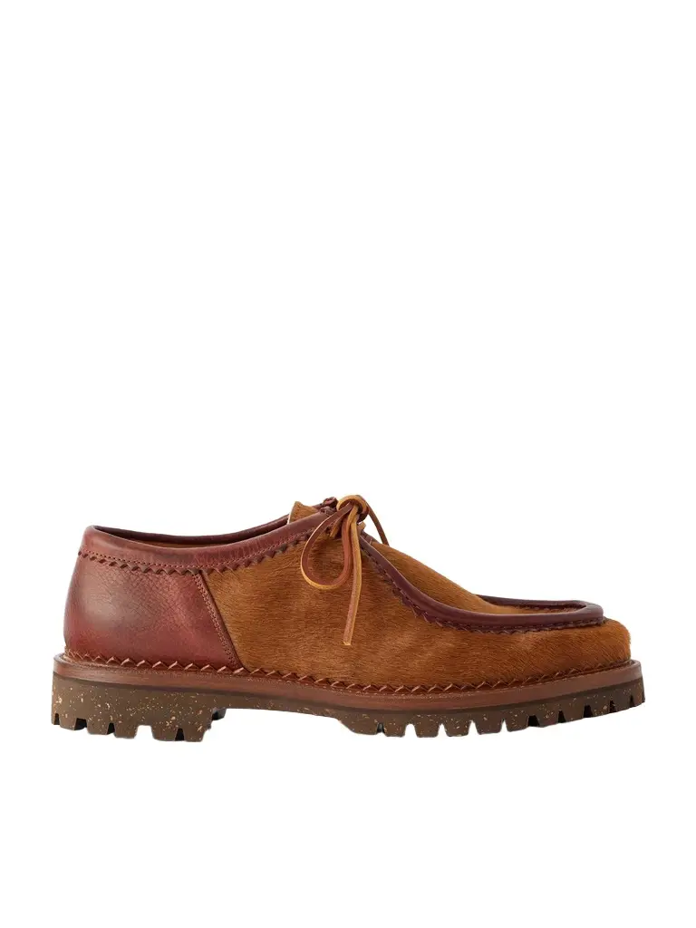 Sibillini Tyrolean Leather-Trimmed Calf Hair Derby Shoes - Men