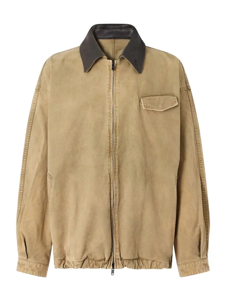 ssstein Leather-Trimmed Cotton-Corduroy Jacket - Men