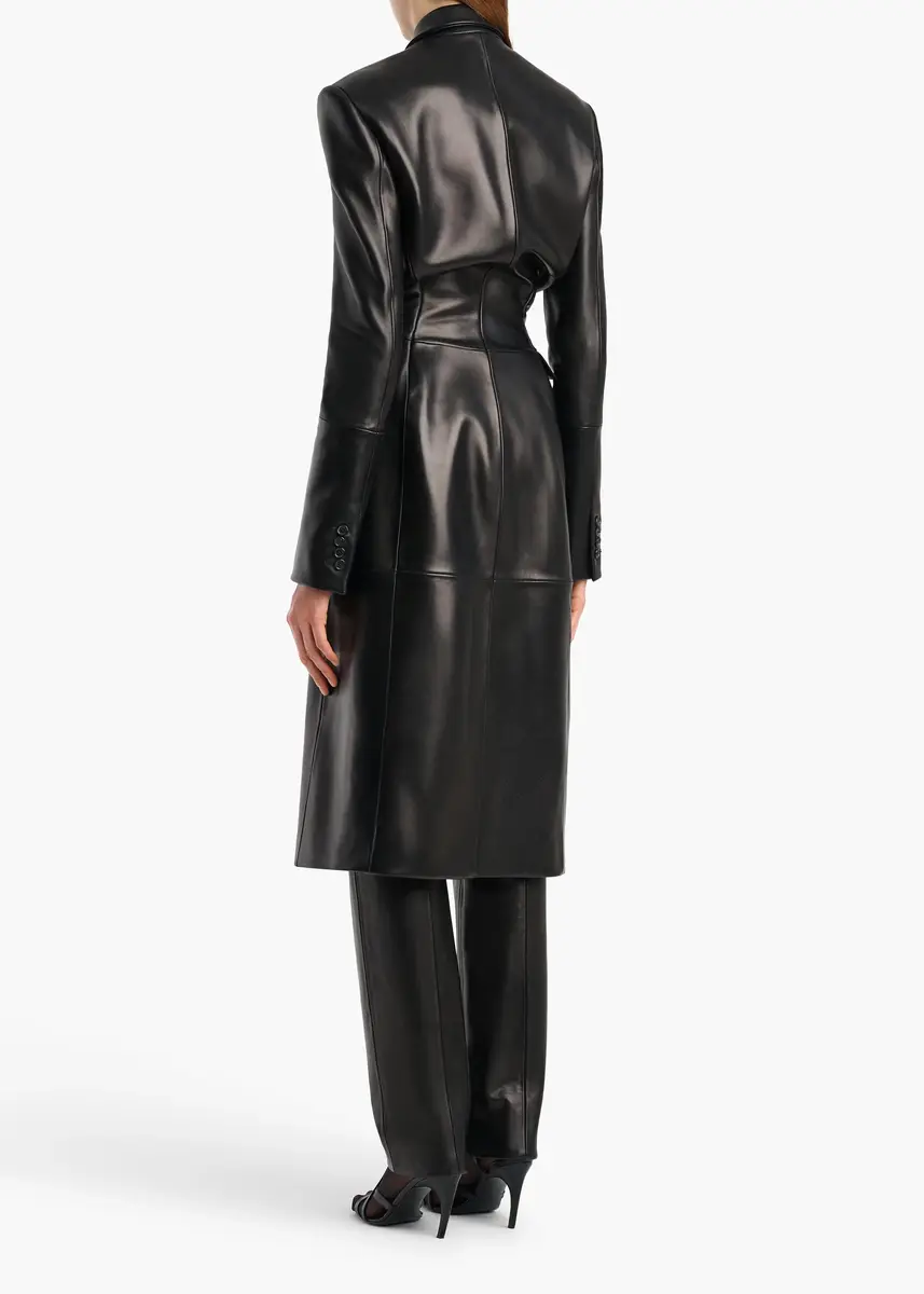 Khaite Rolon Coat In Black Leather | Thumbnail 3 Khaite Rolon Coat In Black Leather | Thumbnail 3