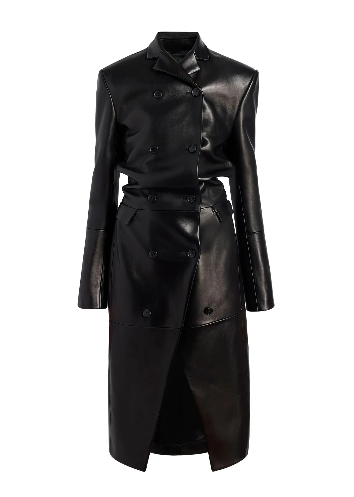 Rolon Coat In Black Leather Rolon Coat In Black Leather