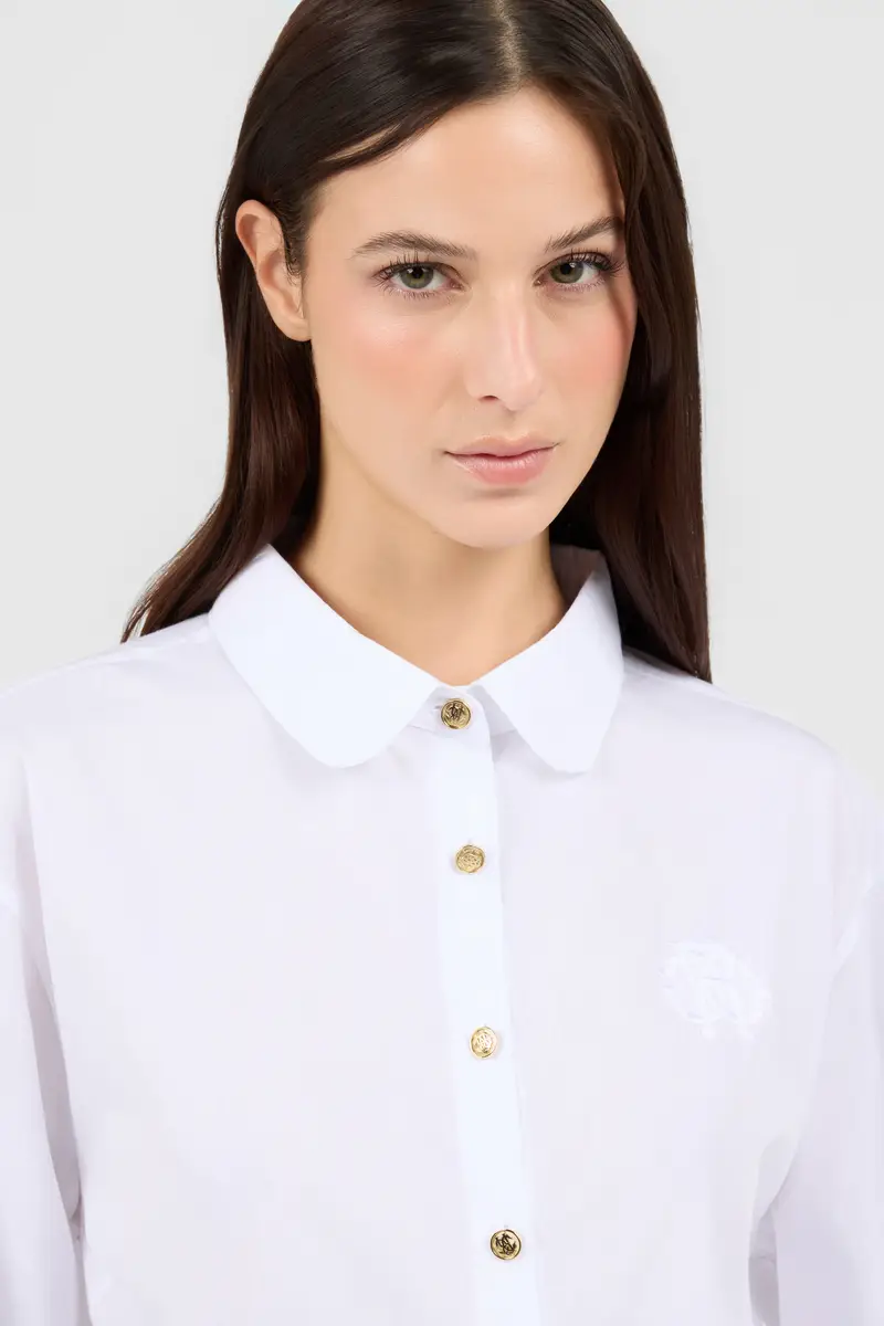 Roberto Cavalli White Shirt With Gold Buttons | Thumbnail 5