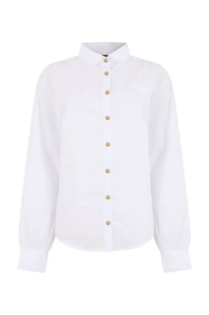 White Shirt With Gold Buttons