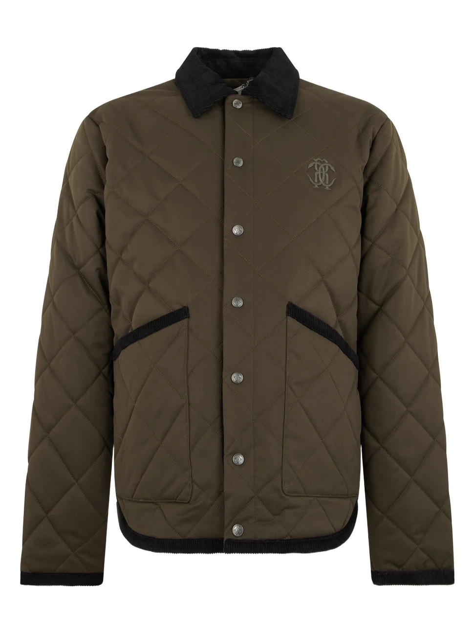 Roberto Cavalli Dark Green Jacket Husky Quilted