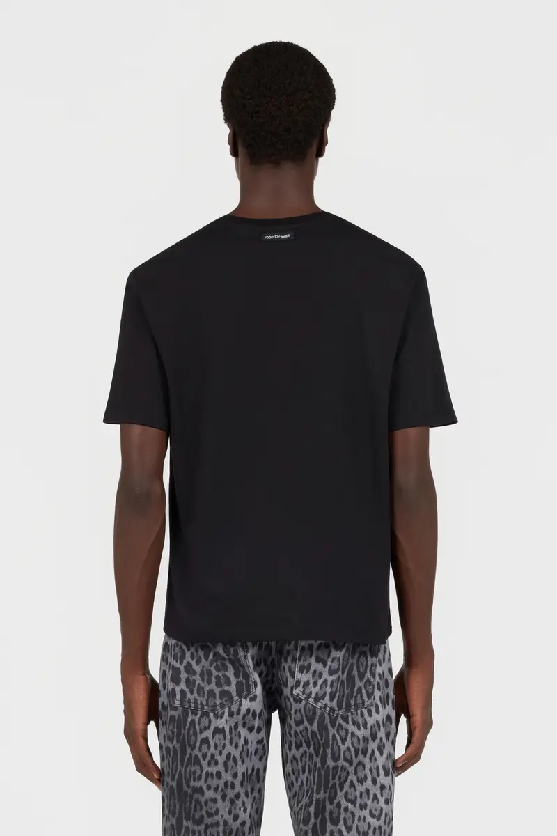 Roberto Cavalli Black T-Shirt Tonal Logo | Thumbnail 3 Roberto Cavalli Black T-Shirt Tonal Logo | Thumbnail 3