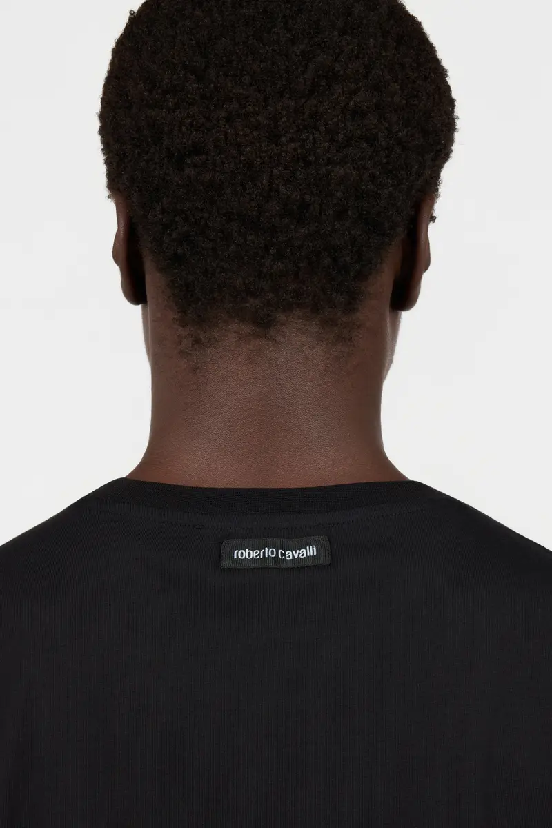 Roberto Cavalli Black T-Shirt Tonal Logo | Thumbnail 5 Roberto Cavalli Black T-Shirt Tonal Logo | Thumbnail 5