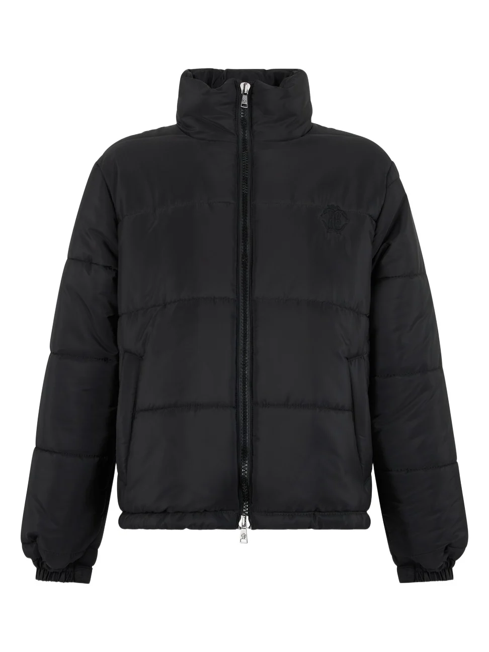 Roberto Cavalli Black Jacket Puffer Jacket High-Neck