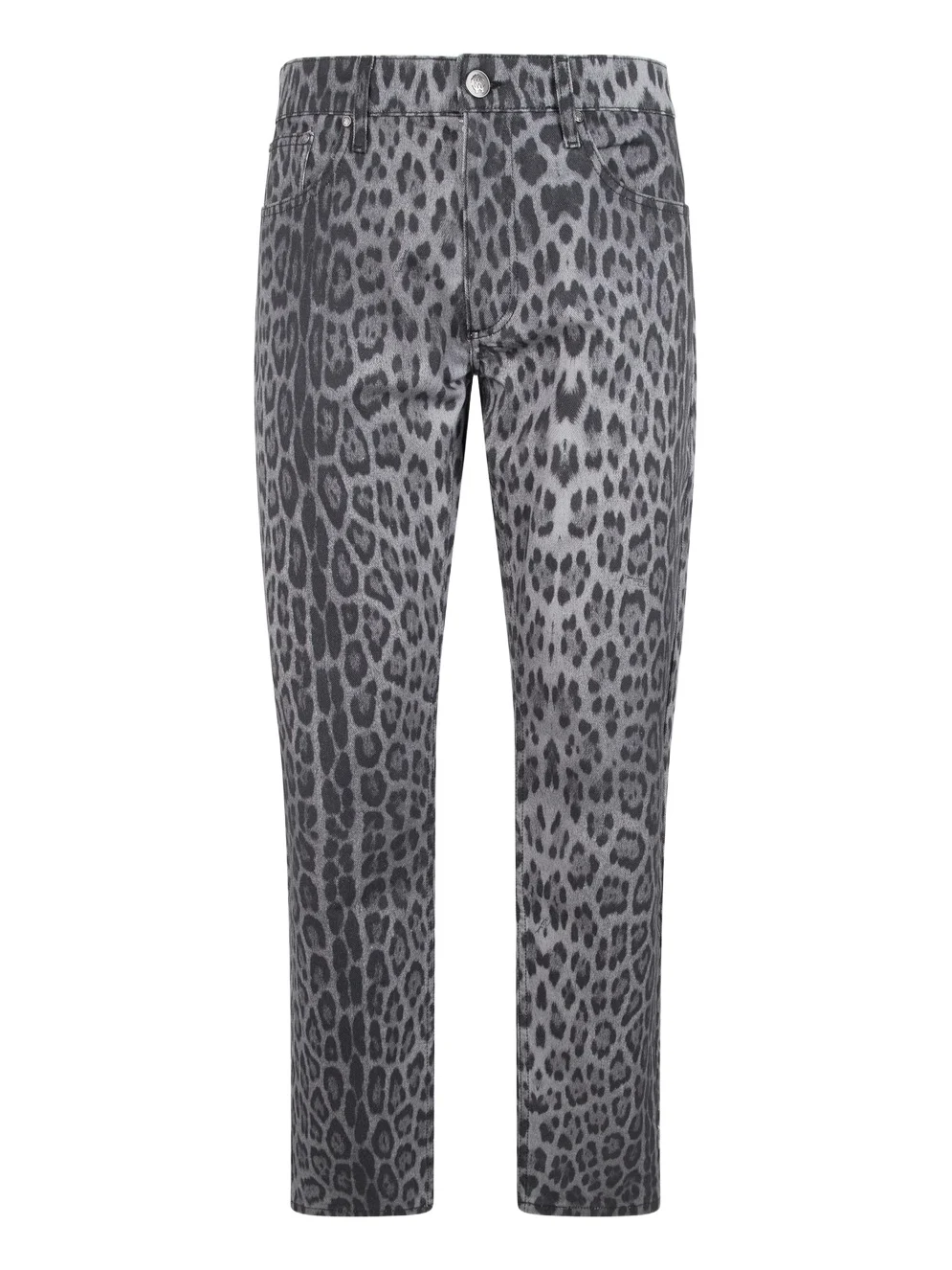 Roberto Cavalli Jaguar Print Denim Skinny Trousers