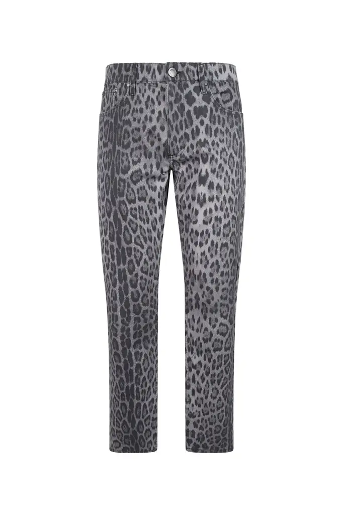 Roberto Cavalli Jaguar Print Denim Skinny Trousers