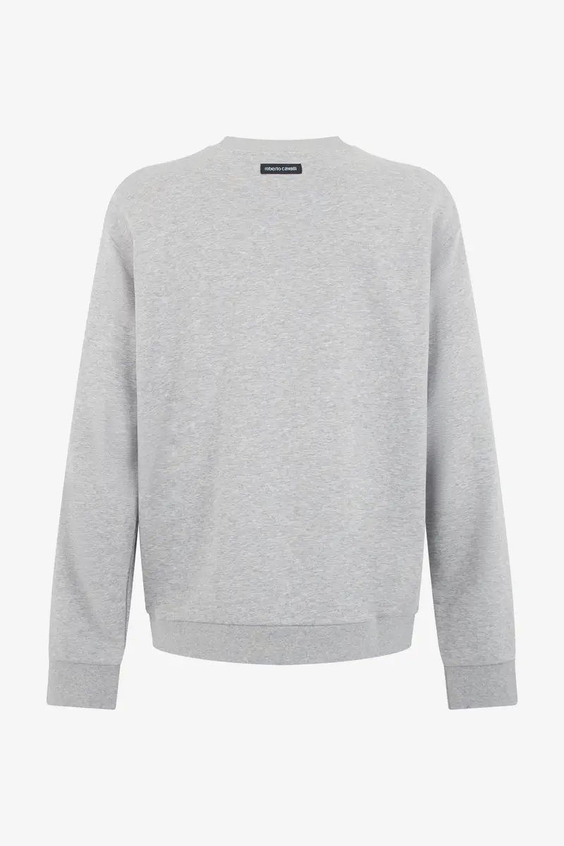 Roberto Cavalli Crewneck Sweatshirt Sweatshirt Grey with Logo | Thumbnail 3