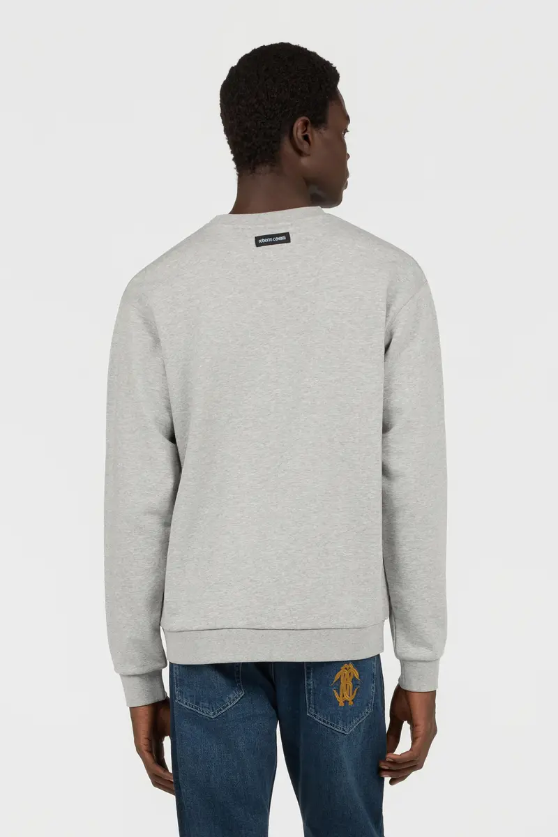 Roberto Cavalli Crewneck Sweatshirt Sweatshirt Grey with Logo | Thumbnail 4