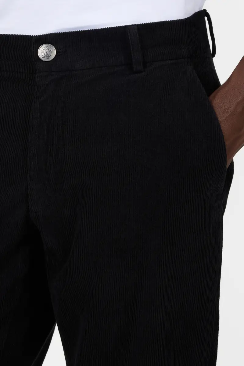 Roberto Cavalli Corduroy Trousers Black Straight-Leg | Thumbnail 5 Roberto Cavalli Corduroy Trousers Black Straight-Leg | Thumbnail 5