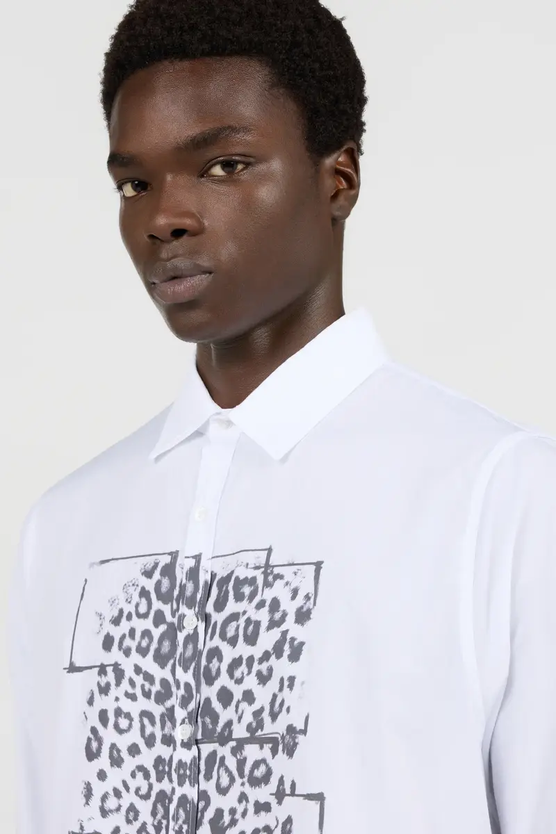Roberto Cavalli White Shirt With Leopard Motif | Thumbnail 5 Roberto Cavalli White Shirt With Leopard Motif | Thumbnail 5