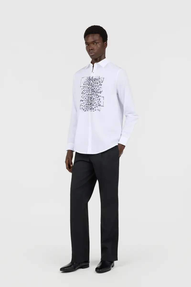 Roberto Cavalli White Shirt With Leopard Motif | Thumbnail 7 Roberto Cavalli White Shirt With Leopard Motif | Thumbnail 7