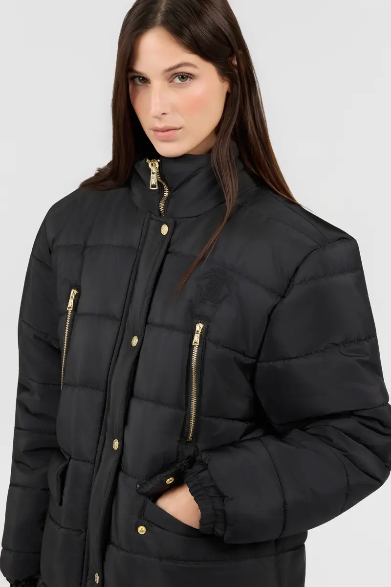 Roberto Cavalli Black Jacket Puffer Jacket Long High Collar | Thumbnail 5 Roberto Cavalli Black Jacket Puffer Jacket Long High Collar | Thumbnail 5