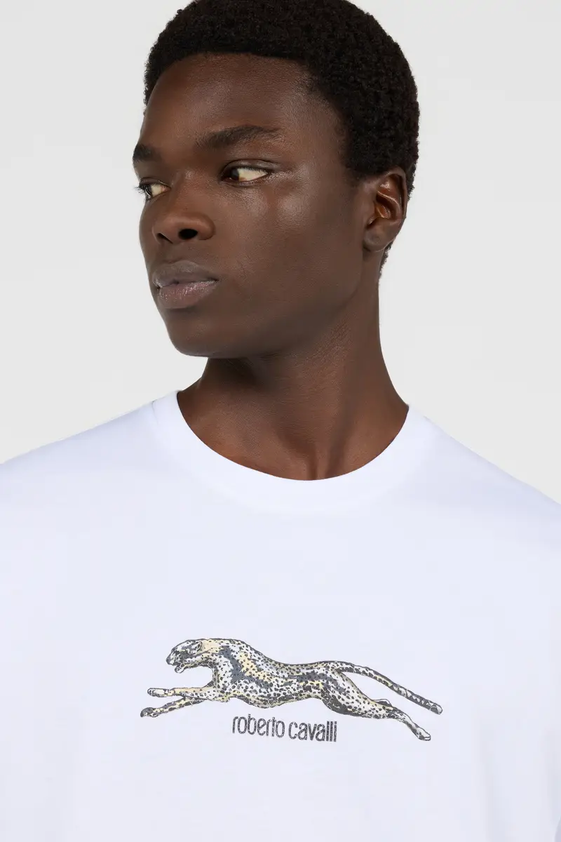 Roberto Cavalli White T-Shirt With Graphic | Thumbnail 5 Roberto Cavalli White T-Shirt With Graphic | Thumbnail 5