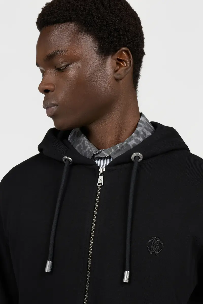 Roberto Cavalli Black Sweatshirt Hoodie With Zip | Thumbnail 5 Roberto Cavalli Black Sweatshirt Hoodie With Zip | Thumbnail 5