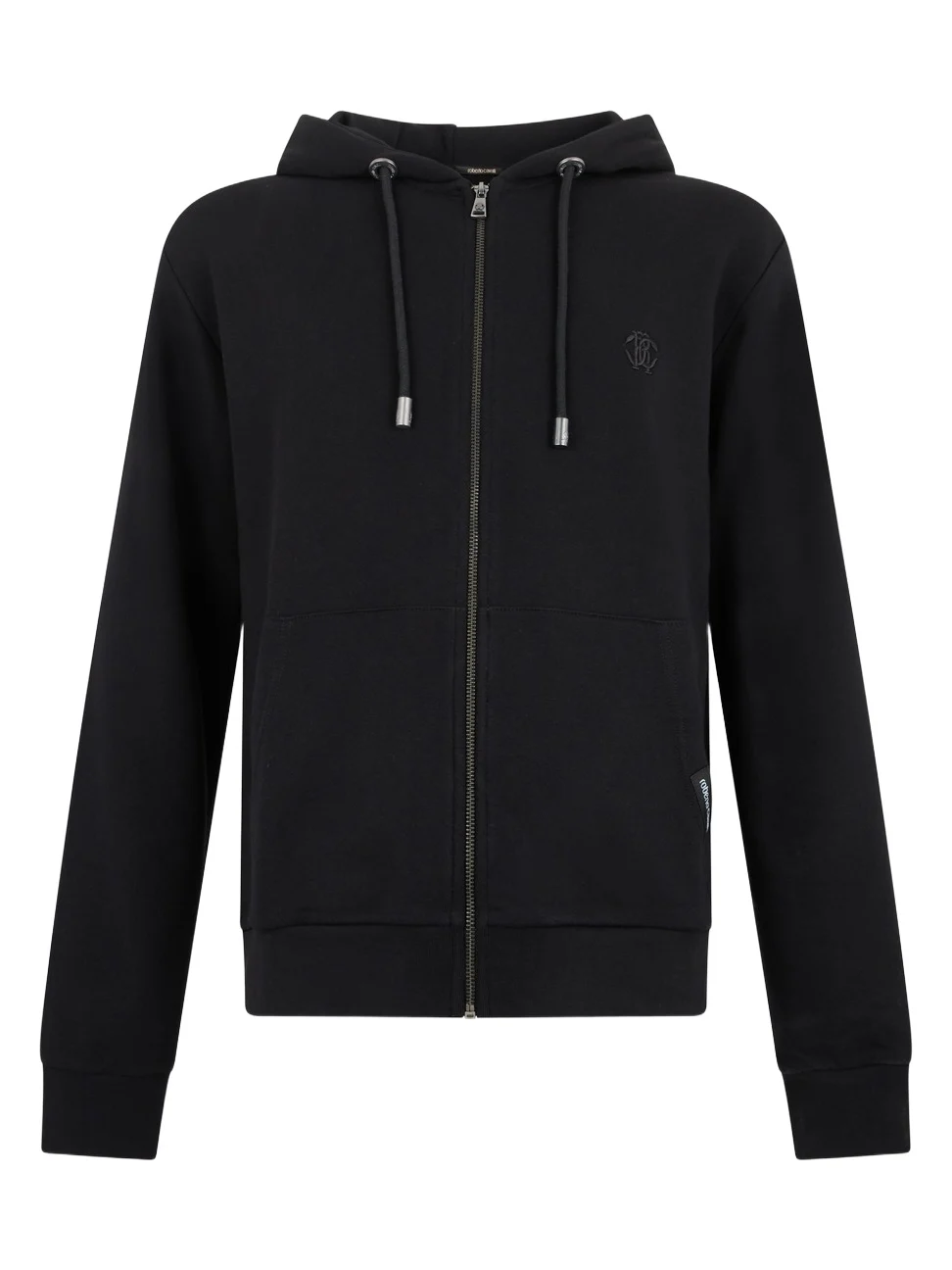Roberto Cavalli Black Sweatshirt Hoodie With Zip