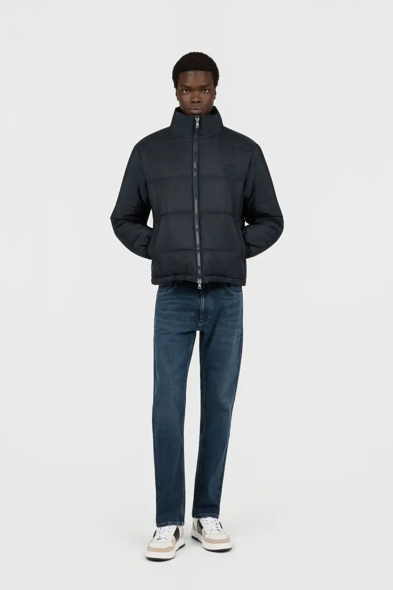 Roberto Cavalli Navy Puffer Jacket High-Neck Zip | Thumbnail 2 Roberto Cavalli Navy Puffer Jacket High-Neck Zip | Thumbnail 2