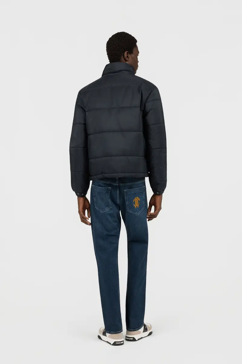 Roberto Cavalli Navy Puffer Jacket High-Neck Zip | Thumbnail 4 Roberto Cavalli Navy Puffer Jacket High-Neck Zip | Thumbnail 4