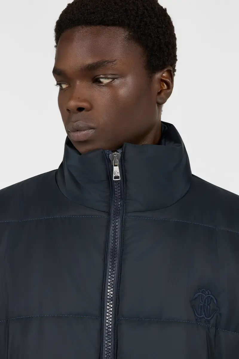 Roberto Cavalli Navy Puffer Jacket High-Neck Zip | Thumbnail 5 Roberto Cavalli Navy Puffer Jacket High-Neck Zip | Thumbnail 5