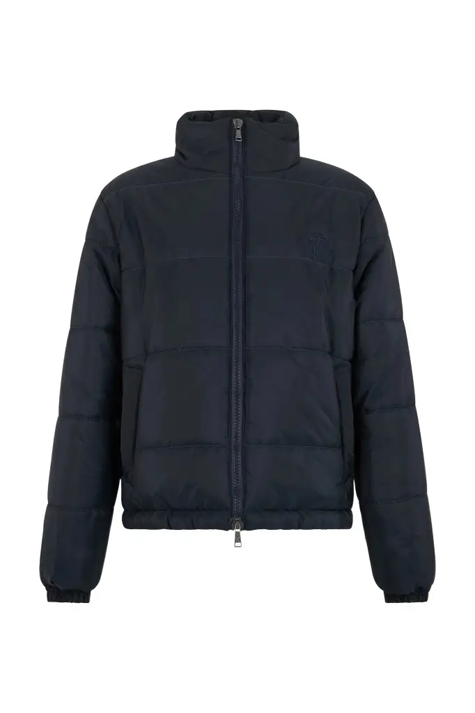 Navy Puffer Jacket High-Neck Zip Navy Puffer Jacket High-Neck Zip