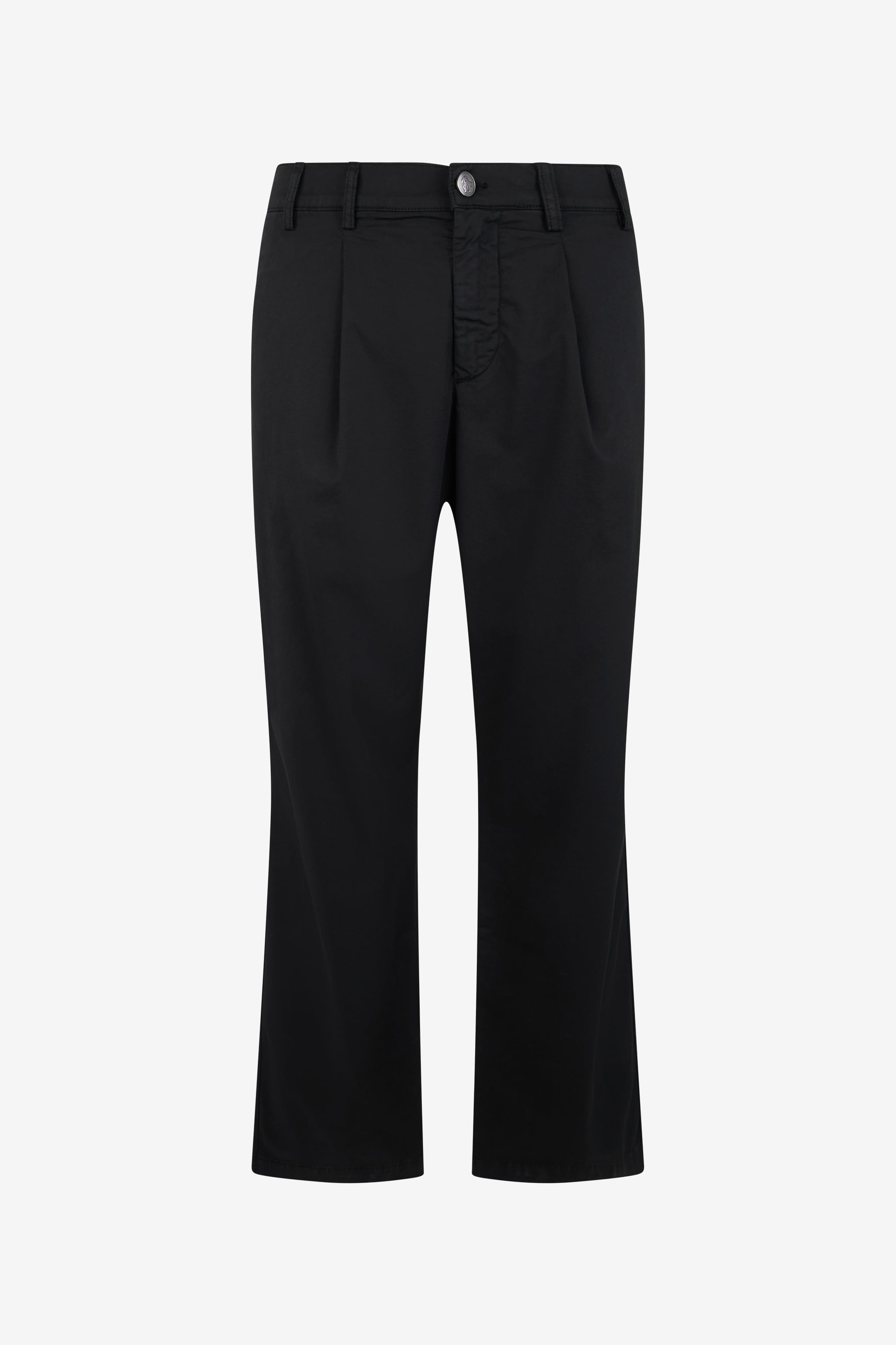 Roberto Cavalli Black Trousers Straight-Leg Pleats