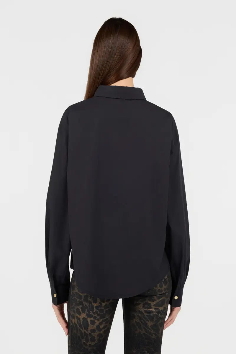 Roberto Cavalli Black Shirt with Gold Buttons | Thumbnail 4