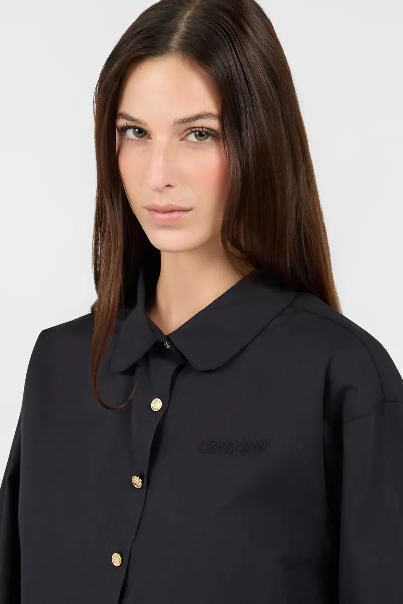 Roberto Cavalli Black Shirt with Gold Buttons | Thumbnail 5