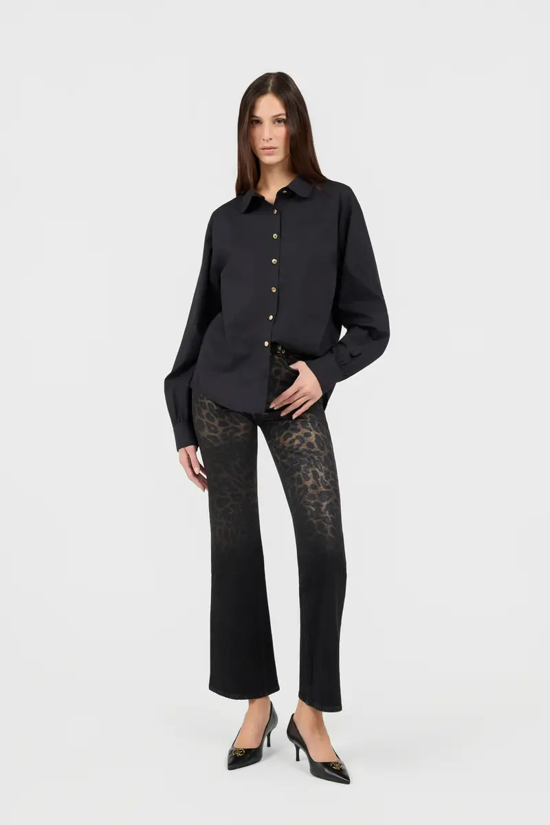 Roberto Cavalli Black Shirt with Gold Buttons | Thumbnail 7
