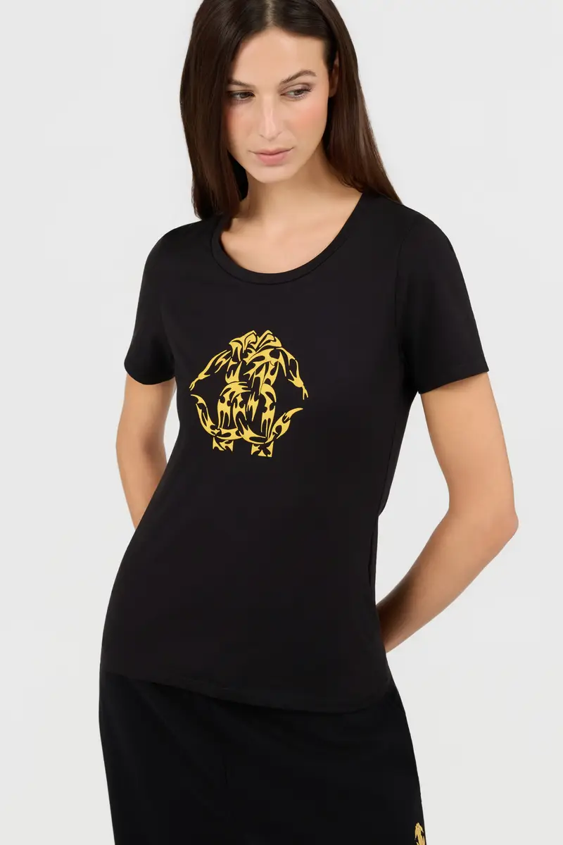 Roberto Cavalli Black T-Shirt Slim Fit | Thumbnail 5