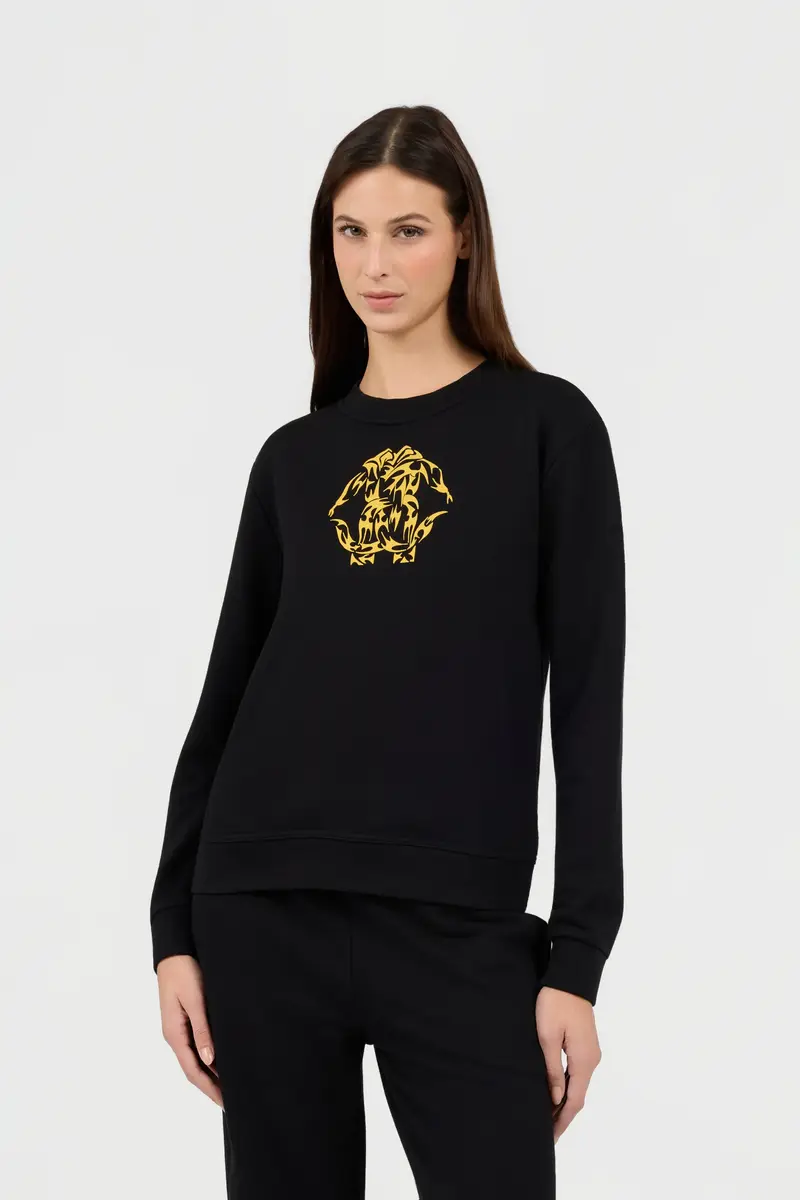 Roberto Cavalli Black Sweatshirt Roundneck With Logo | Thumbnail 2 Roberto Cavalli Black Sweatshirt Roundneck With Logo | Thumbnail 2