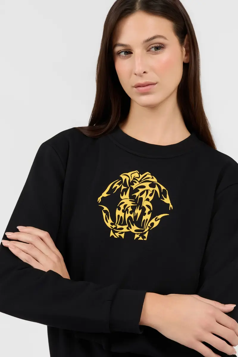 Roberto Cavalli Black Sweatshirt Roundneck With Logo | Thumbnail 5 Roberto Cavalli Black Sweatshirt Roundneck With Logo | Thumbnail 5