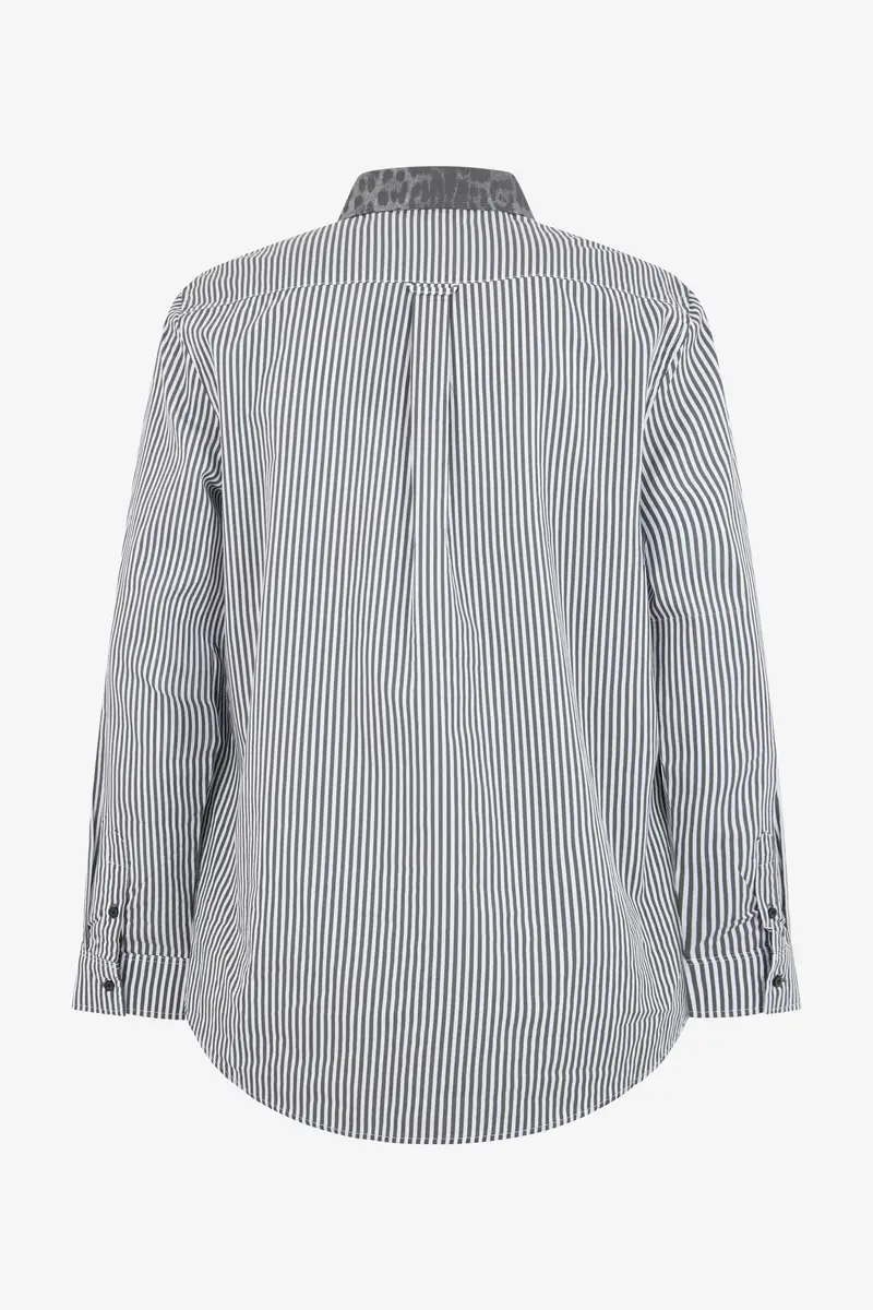 Roberto Cavalli White Shirt with Striped Contrast Collar | Thumbnail 3 Roberto Cavalli White Shirt with Striped Contrast Collar | Thumbnail 3