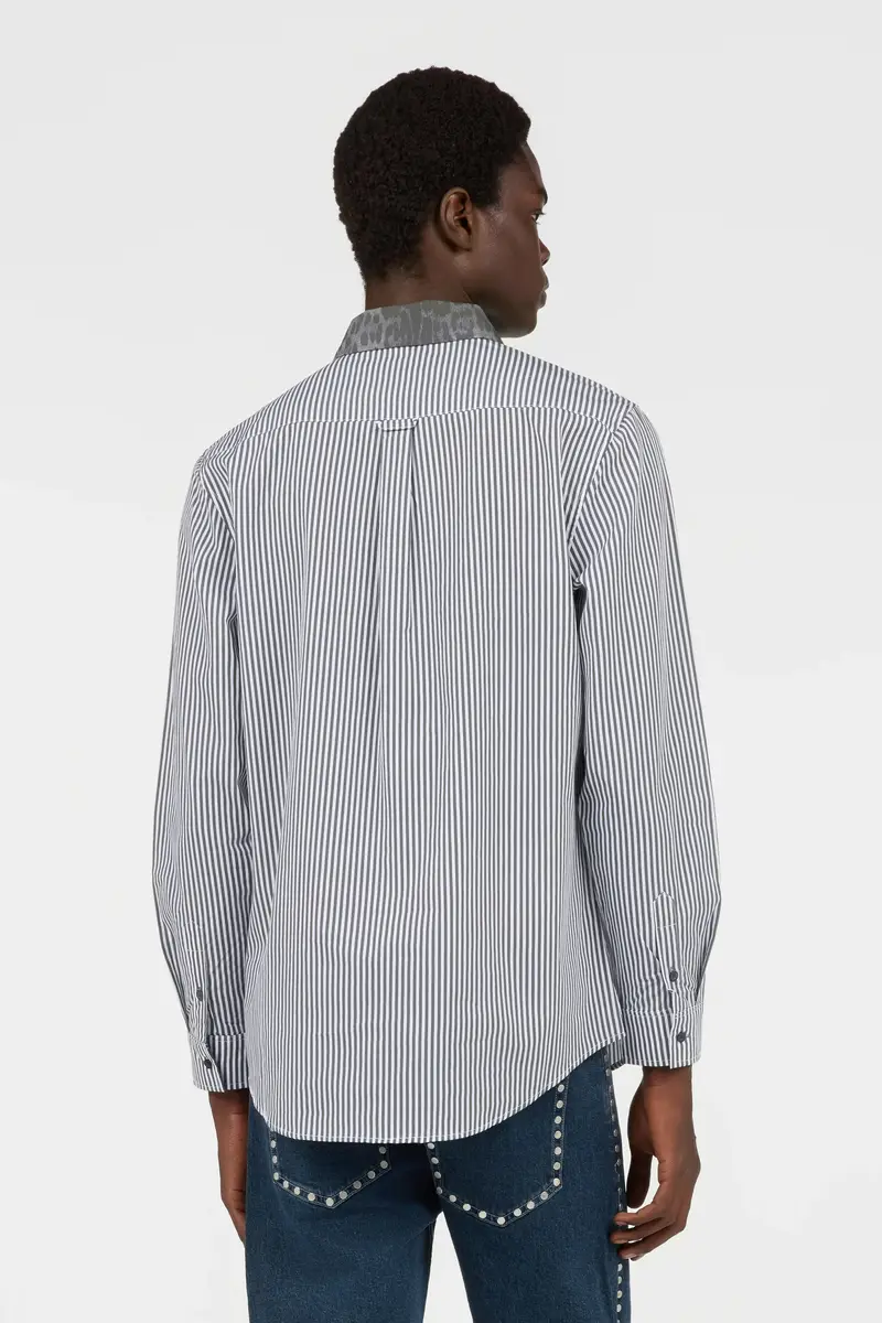 Roberto Cavalli White Shirt with Striped Contrast Collar | Thumbnail 4 Roberto Cavalli White Shirt with Striped Contrast Collar | Thumbnail 4