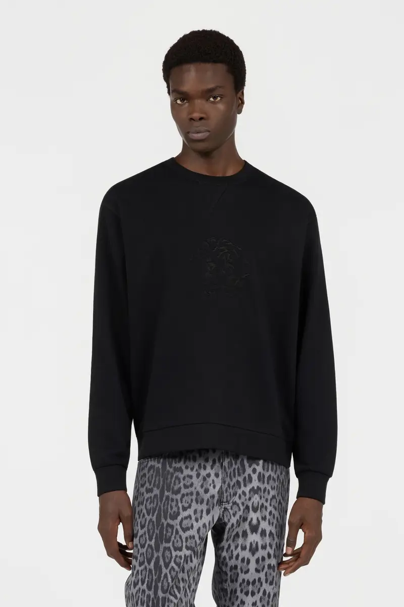 Roberto Cavalli Black Sweatshirt Crewneck Embroidered Logo | Thumbnail 2