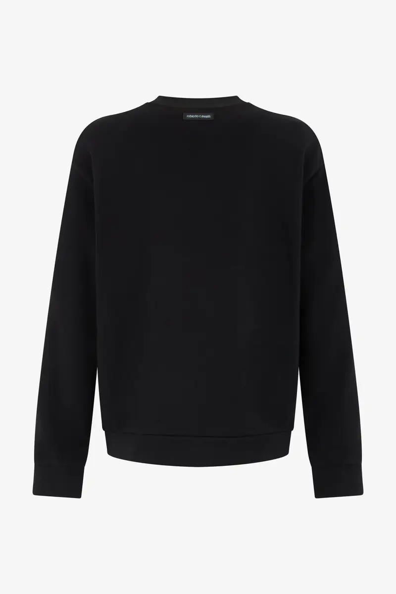 Roberto Cavalli Black Sweatshirt Crewneck Embroidered Logo | Thumbnail 3