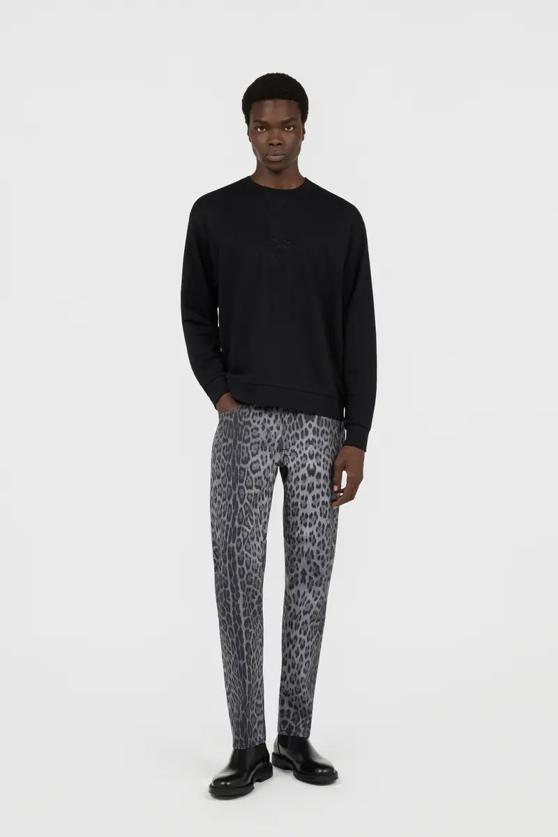 Roberto Cavalli Black Sweatshirt Crewneck Embroidered Logo | Thumbnail 7