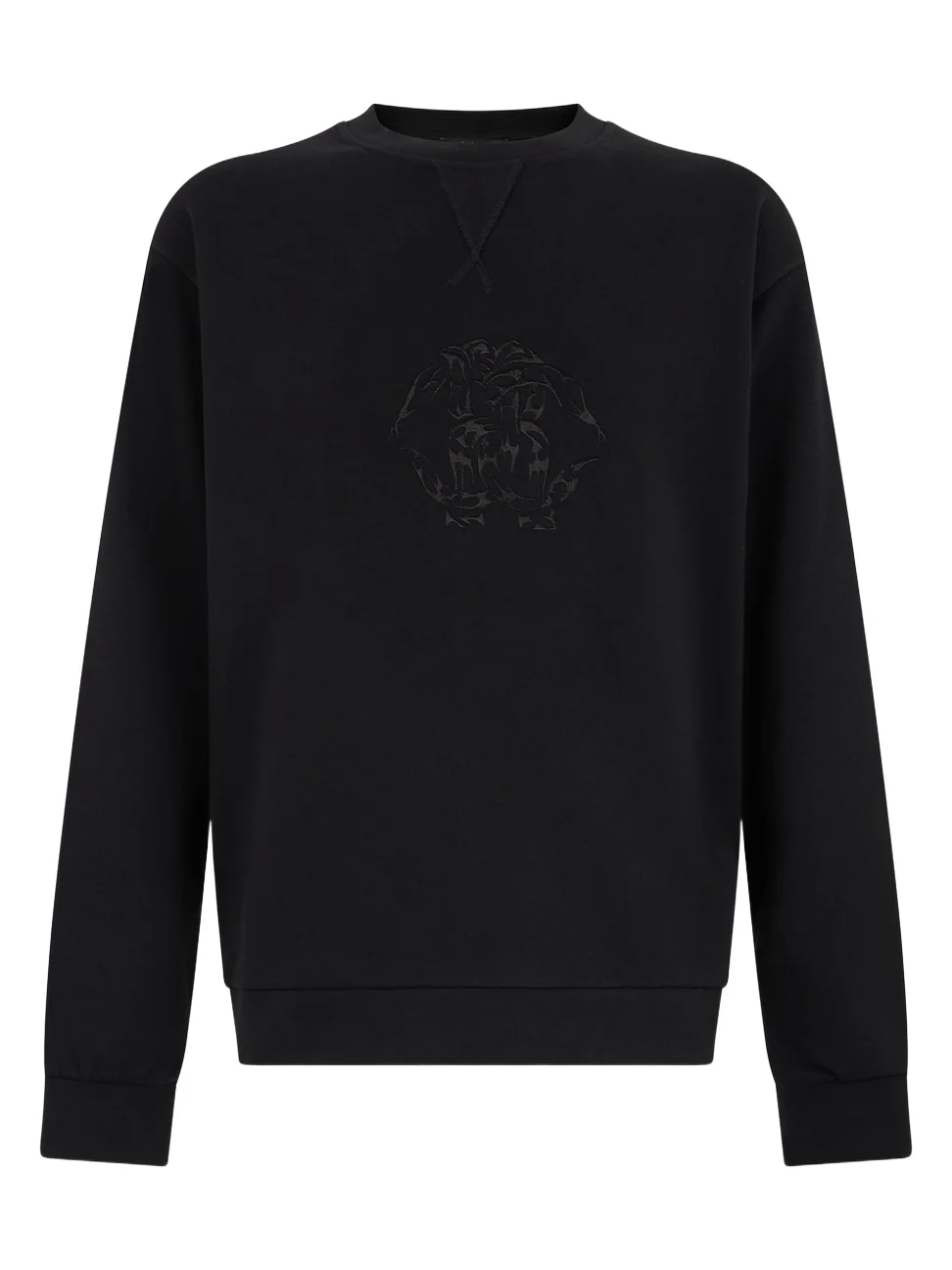 Black Sweatshirt Crewneck Embroidered Logo