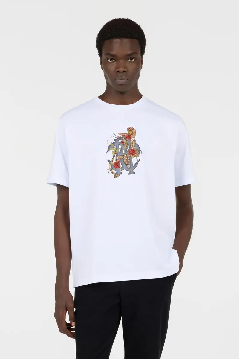 Roberto Cavalli White T-Shirt With Logo | Thumbnail 2 Roberto Cavalli White T-Shirt With Logo | Thumbnail 2